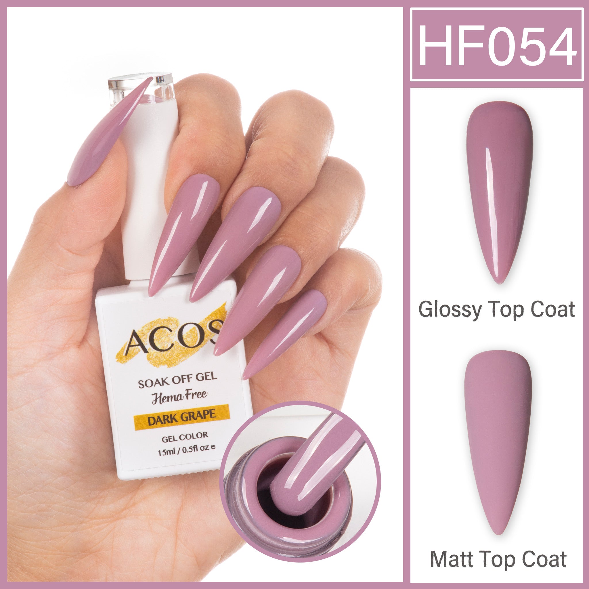 ACOS Hema Free Gel Colour DARK GRAPE (054) - Lashmer