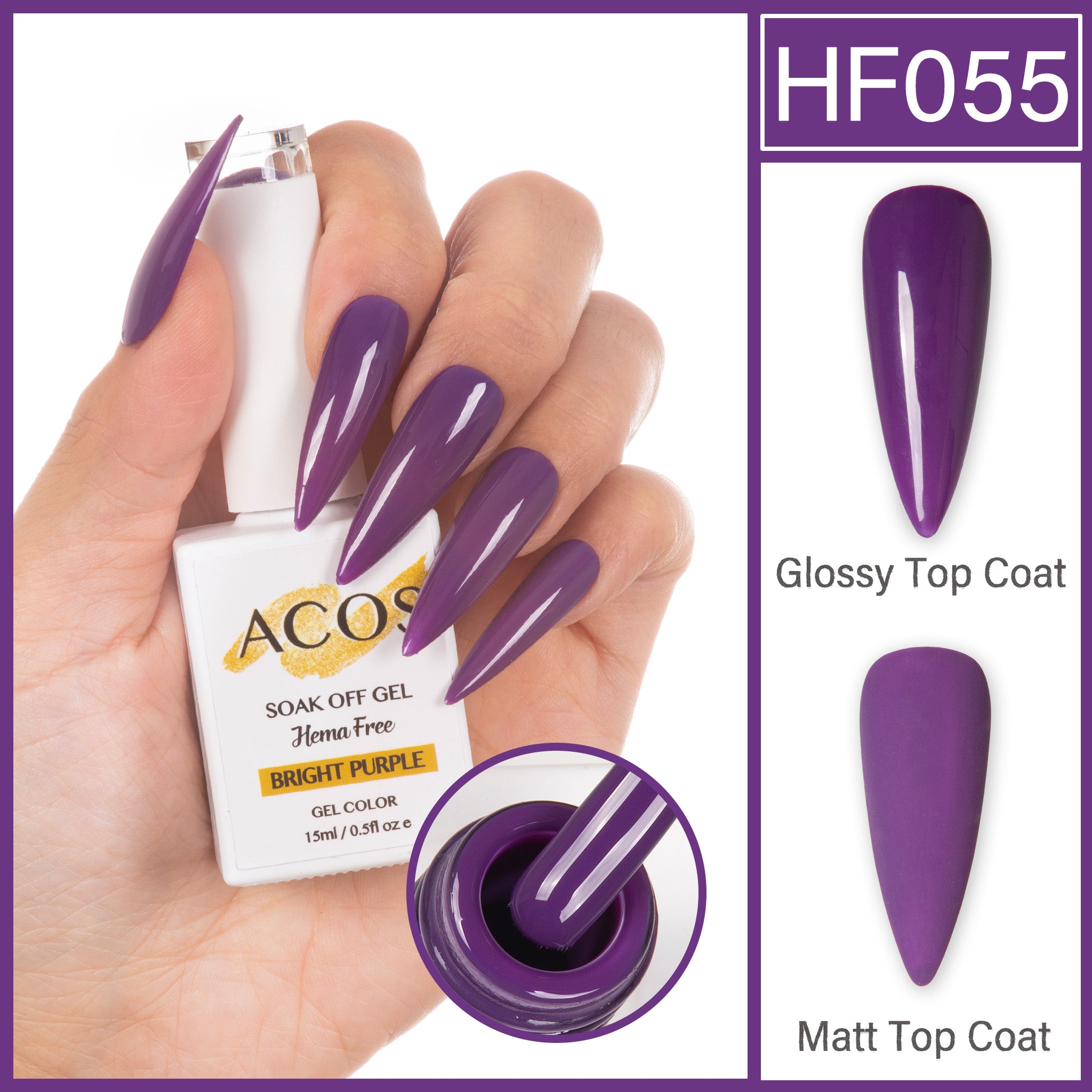 ACOS Hema Free Gel Colour BRIGHT PURPLE (055) - Lashmer