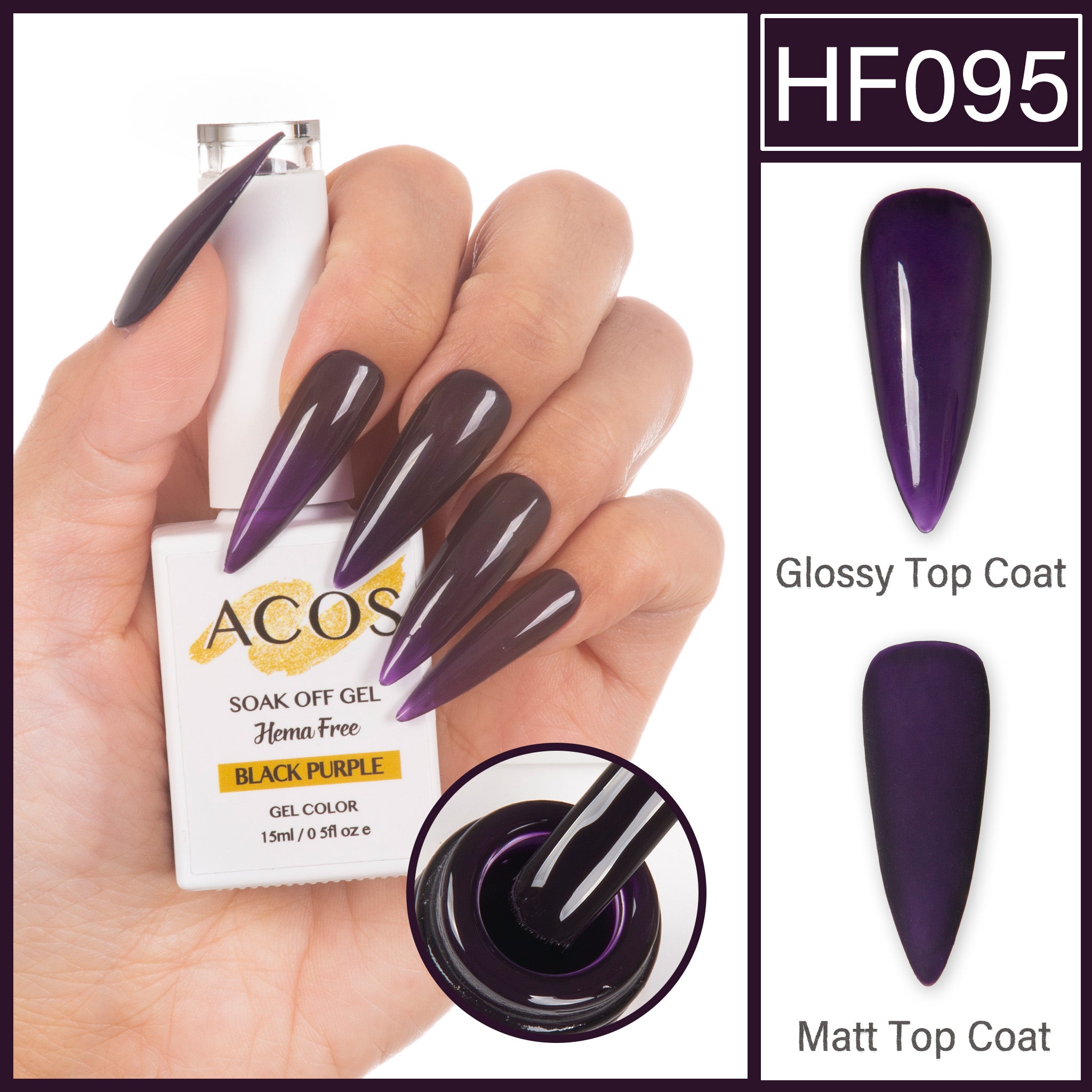 ACOS Hema Free Gel Colour BLACK PURPLE (095) - Lashmer