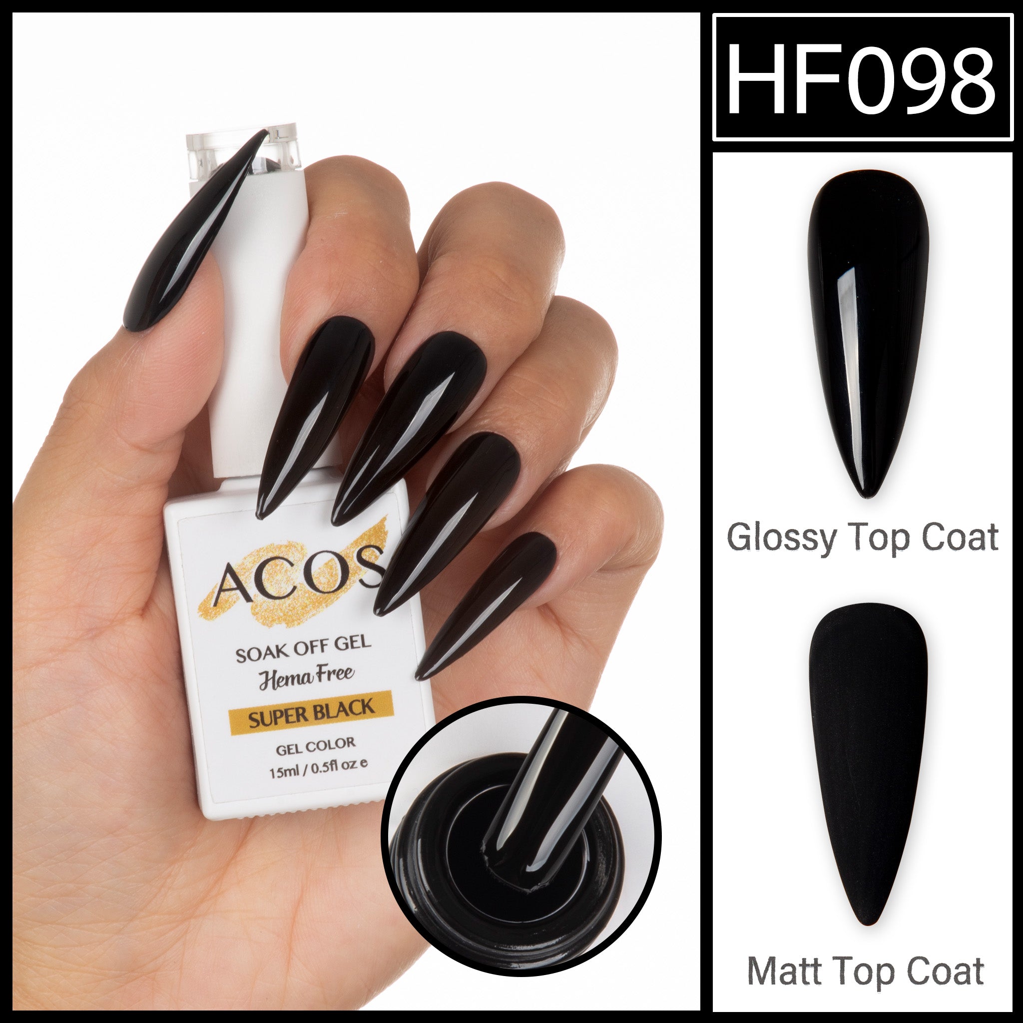 ACOS Hema Free Gel Colour Super Black (098) - Lashmer
