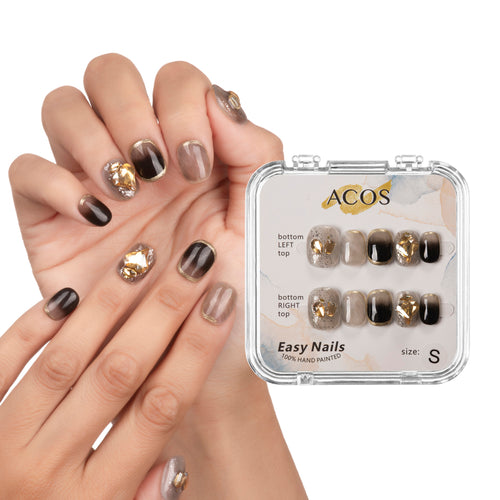 ACOS Easy Nails Short Tips (Gold Ombre) - Lashmer