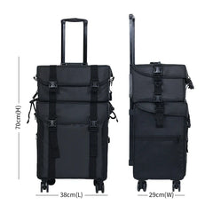 Karma Two Piece Black Nylon Salon Trolley Case with Draws & Shoulder Strap