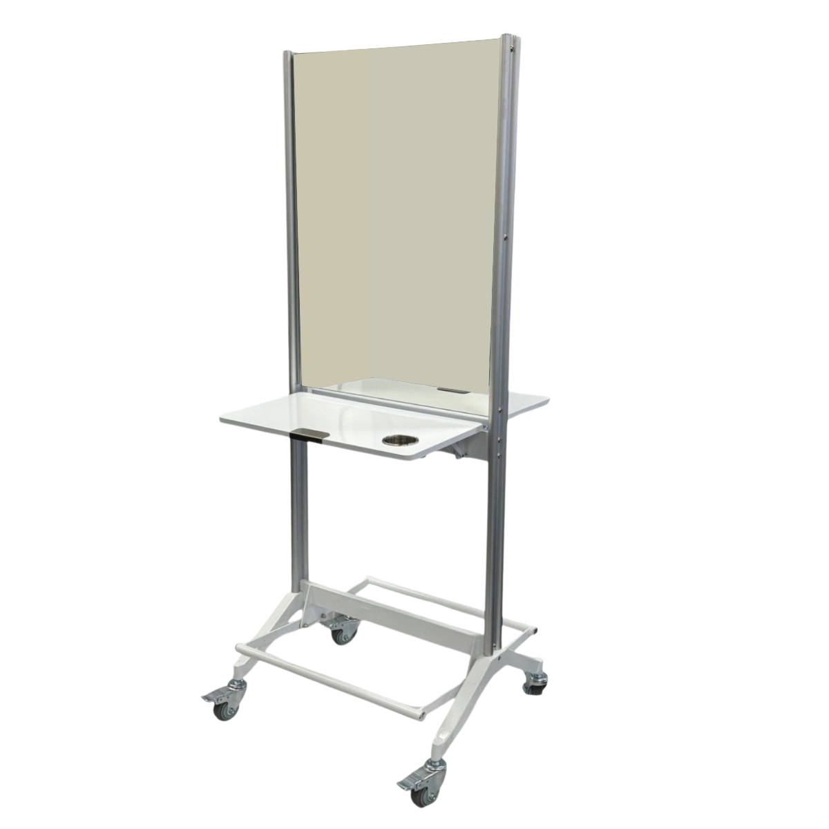 Karma Broome Double Sided Mobile Workstation with Mirror White 060904 Workstations & Mirrors Karma