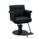 Black salon chair on a white background
