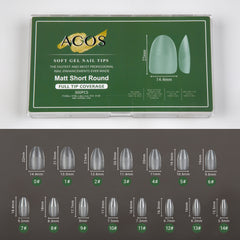 ACOS Soft Gel Nail Tips -Matt Short Round - Lashmer