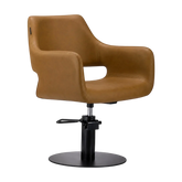 Karma Mudgee Salon Chair 02100501 - Tan with Black Round Base & Pump