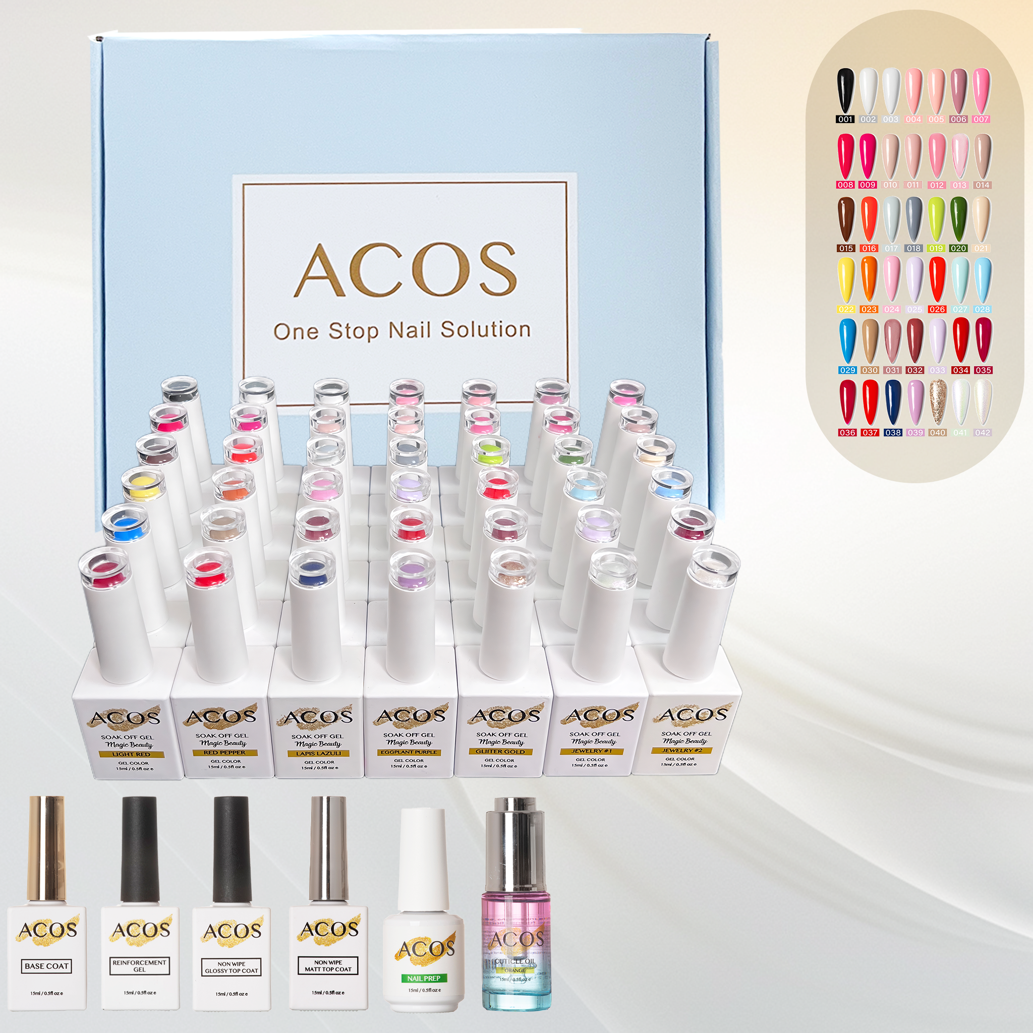 ACOS Magic Beauty Gel Polish Kit 42 Colours (Series #001) - Lashmer