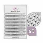 XL tray-Short Stem Premade Fans | Lashmer | C, D Curl--6D - 16 Lines - 320 Fans, Ultra Black - Lashmer