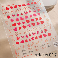 ACOS Nail Art Stickers -- Hearts #004 - Lashmer