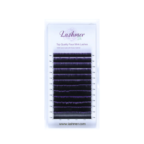 Purple Fast and Easy Fans Eyelashes  D Curl  (0.07) - Lashmer Nails&Eyelashes Supplier