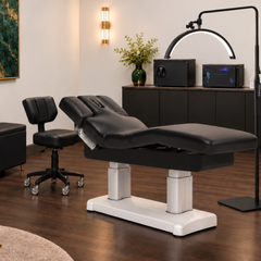 Emerald Art Deco lash studio fitout package styled room