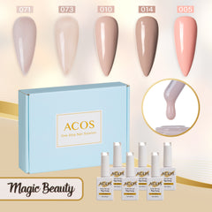 ACOS Gel Polish 5pcs Set (Bare In Nude ) - Lashmer
