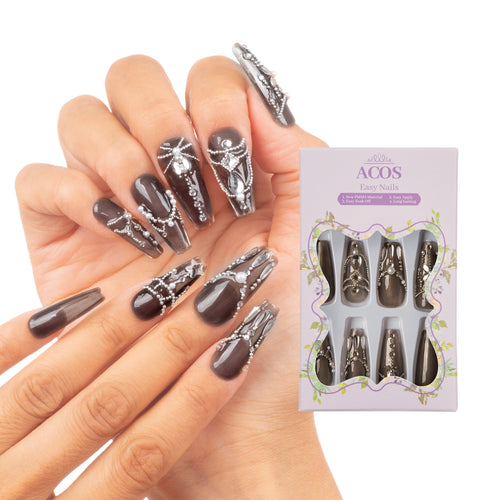 ACOS Long Coffin Easy Nails  (Super cool) - Lashmer Nails&Eyelashes Supplier