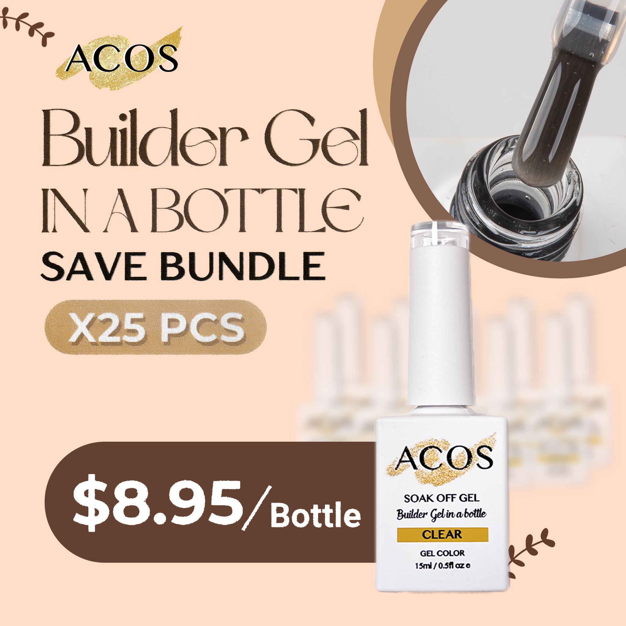 ACOS Clear Color Builder Gel In A Bottle (15ml)