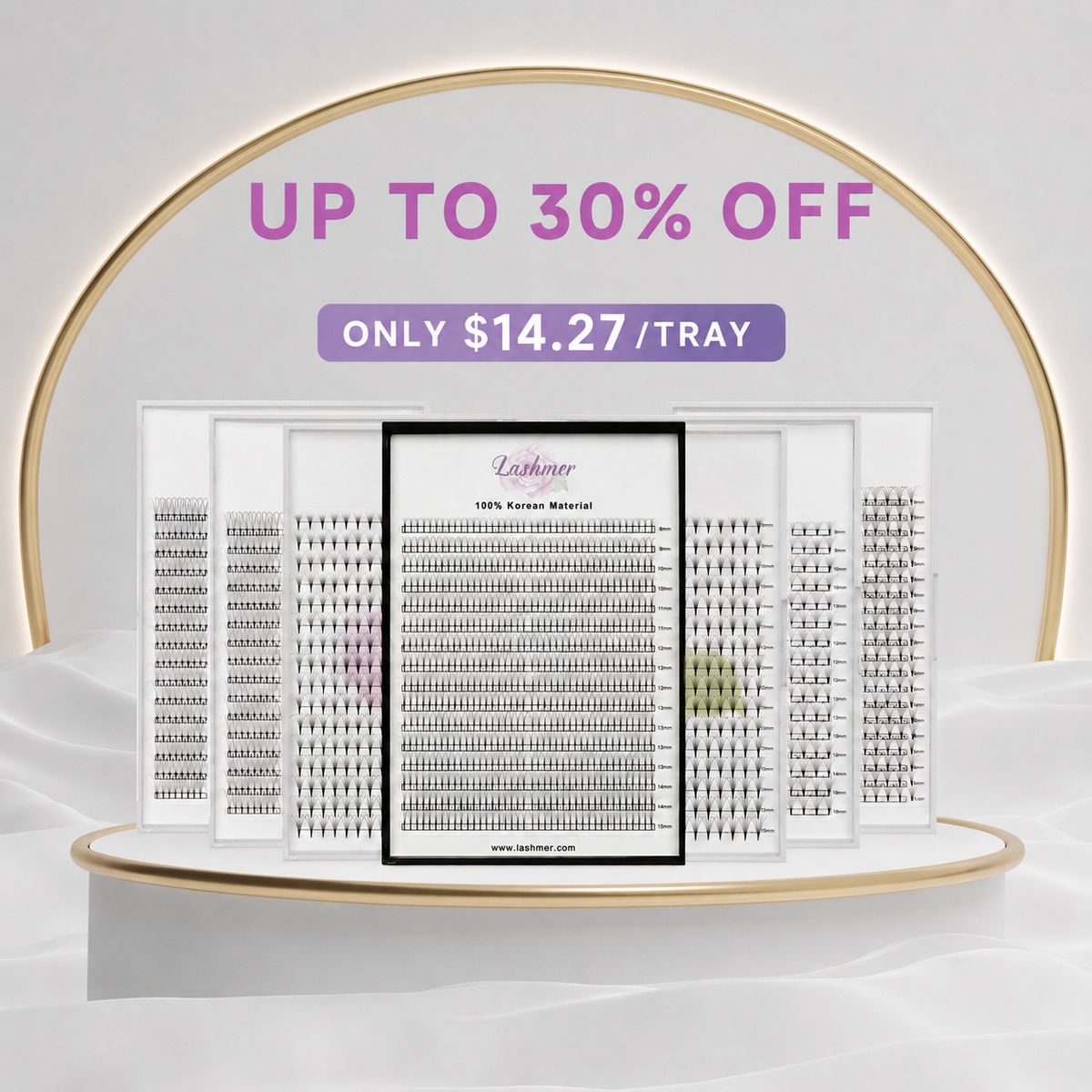 Lashmer Premade Fans Starter Bundle — 7x Mixed Trays [$14.27/Tray]