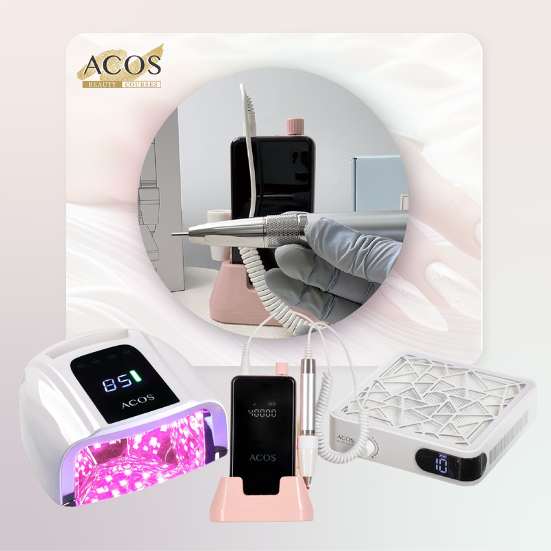 ACOS Professional Brushless Nail Drill + Rechargeable Nail Lamp 96W Pair +Nail Dust Collector