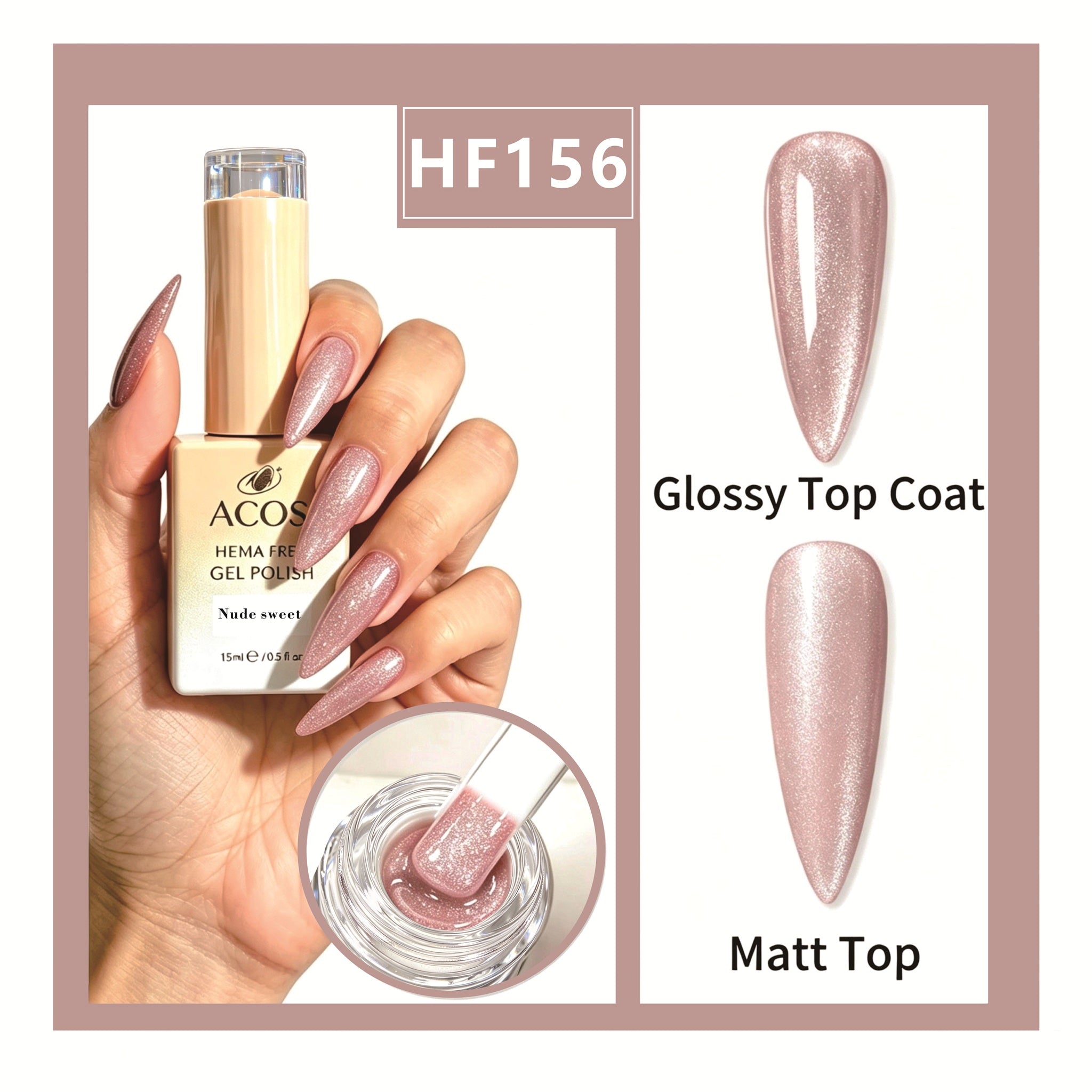 ACOS HEMA-free gel polish in Nude sweet, colour 156