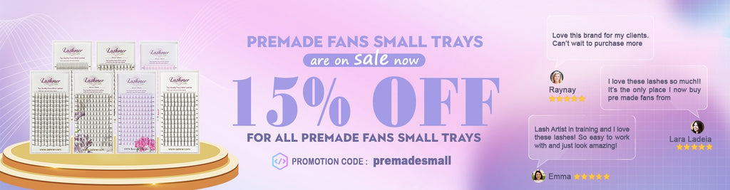 Premade fans small trays are on sale now. 15% off for all premade fans small trays