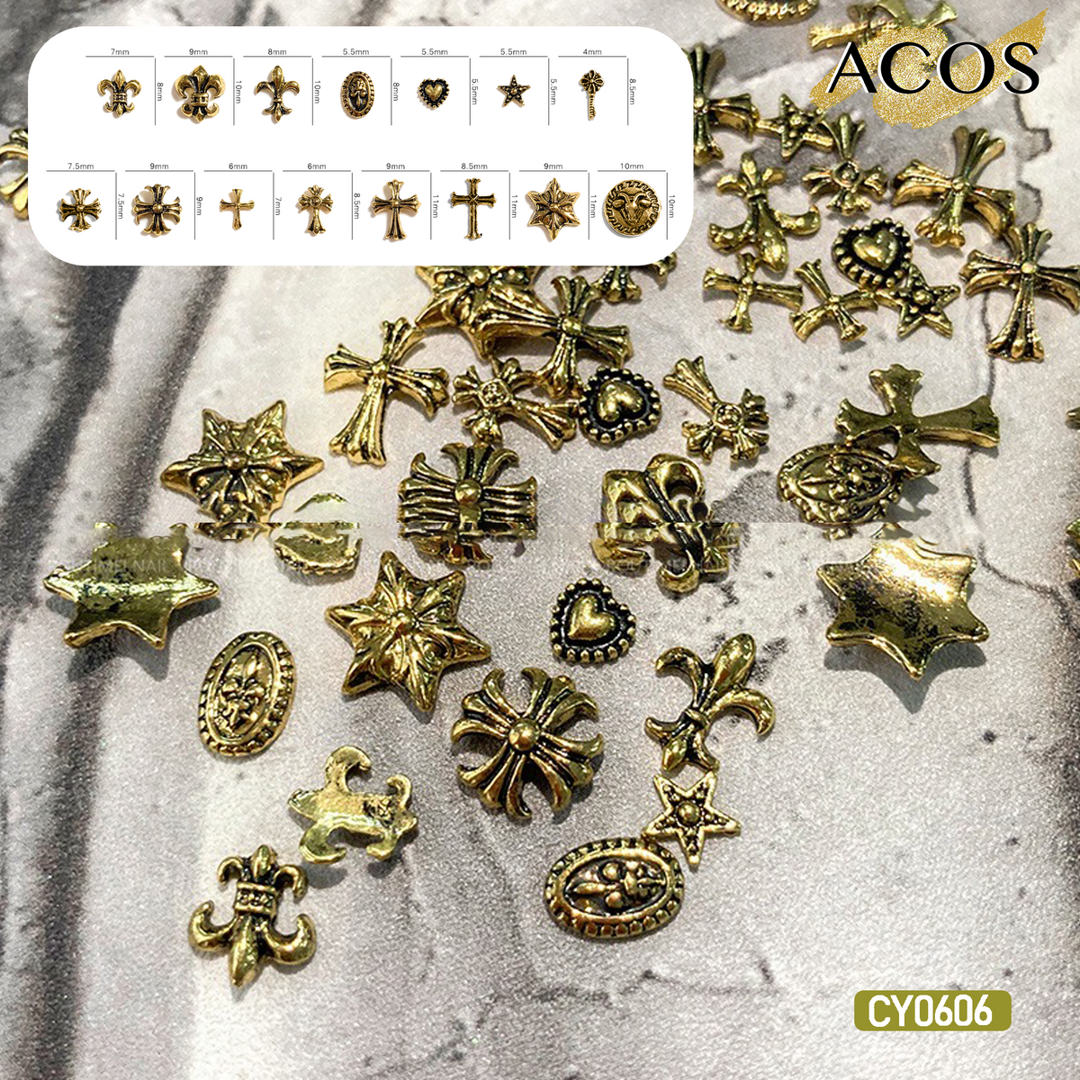 Charm Chrome Hearts Nail Art Decoration (#005) - Lashmer