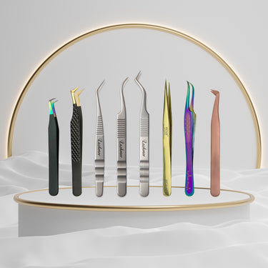Dulex Lashmer Eyelash extensions Tweezers Bundle (8pcs) - Lashmer