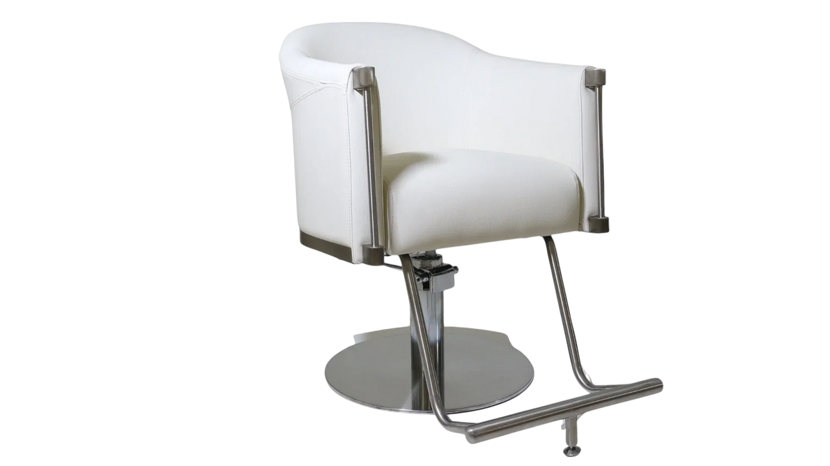 Karma Eden Salon Chair White with Silver Base 02180402