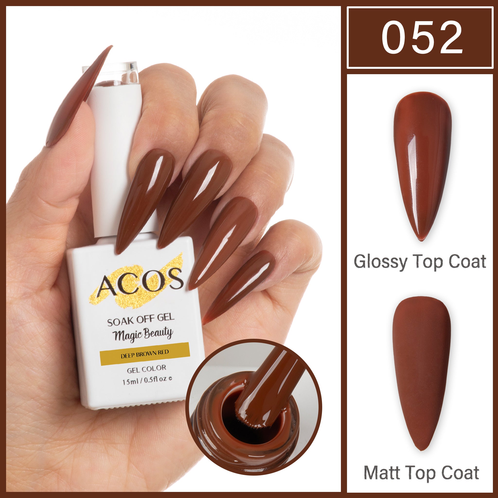 ACOS Magic Beauty Gel Colour Deep Brown Red (052)