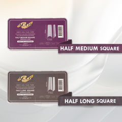 ACOS Soft Gel Nail Tips (Half Tip with lines) -Square (312pcs/box)