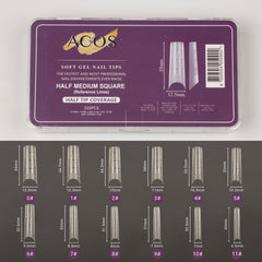 ACOS Soft Gel Nail Tips (Half Tip with lines) -Square (312pcs/box)