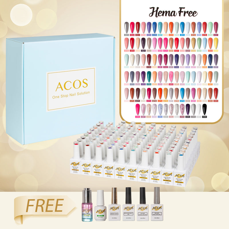 ACOS Hema Free Full Range of Gel Polish Kit 98 Colours - Lashmer