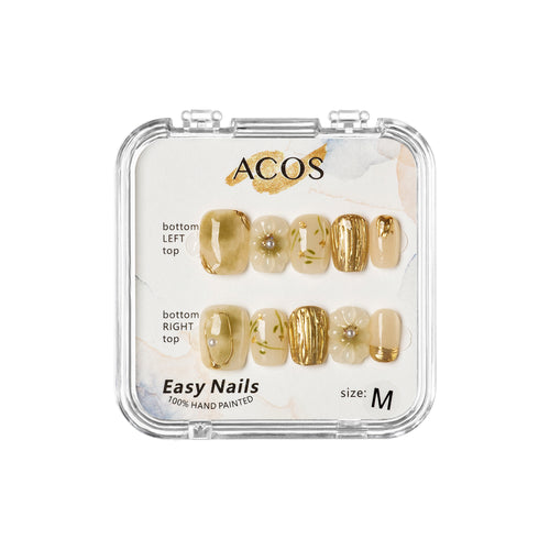 ACOS Easy Nails Short Tips (Golden Pearl) - Lashmer