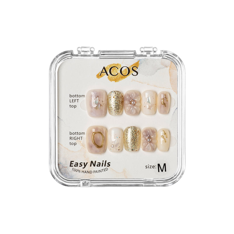 ACOS Easy Nails Short Tips (Marble Pink) - Lashmer