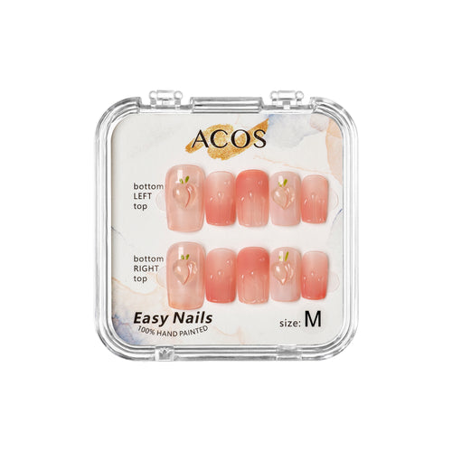 ACOS Easy Nails Short Tips (Pink Hearts) - Lashmer