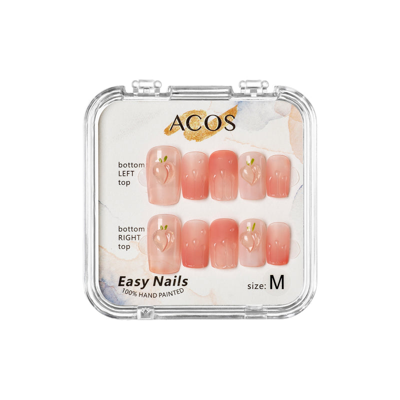 ACOS Easy Nails Short Tips (Pink Hearts) - Lashmer
