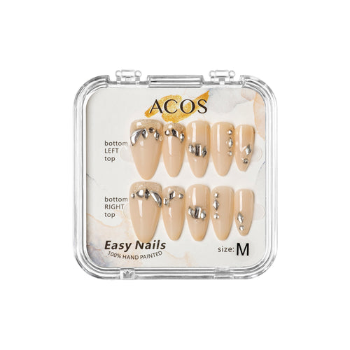 ACOS Easy Nails Medium Tips (Touch of Silver) - Lashmer