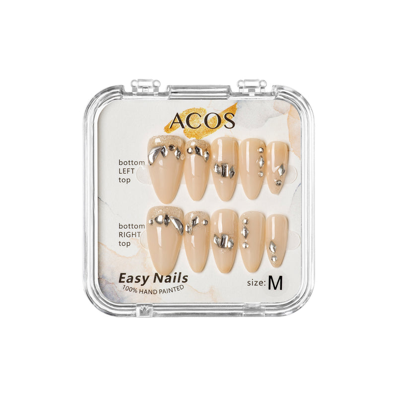 ACOS Easy Nails Medium Tips (Touch of Silver) - Lashmer