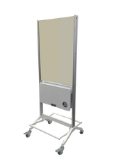 Karma Broome Double Sided Mobile Workstation with Mirror White 060904 Workstations & Mirrors Karma
