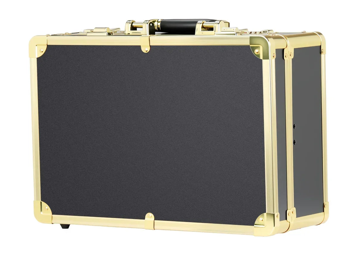 Karma Professional Portable Salon Hard Case Black with Gold Trim