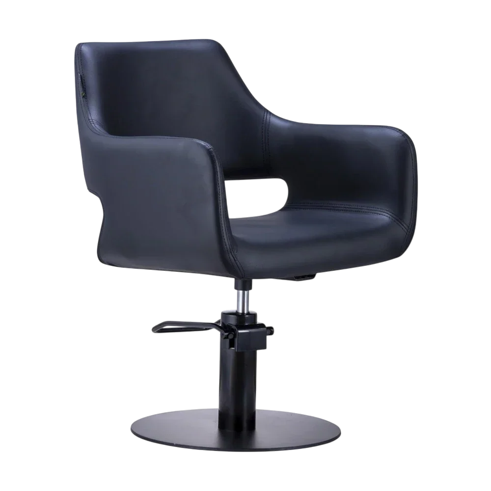 Karma Mudgee Salon Chair 02100101 - Black with Black Round Base & Pump