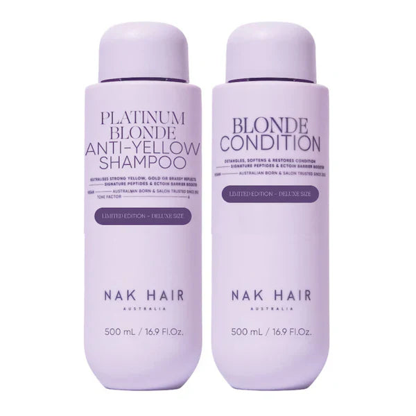 Nak Hair Blonde Plus Shampoo & Conditioner 500ml Duo (pumps not included) - Lashmer