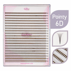 Lashmer 6D Ultra Dark Pointy Narrow Fans (900 Fans) - Lashmer