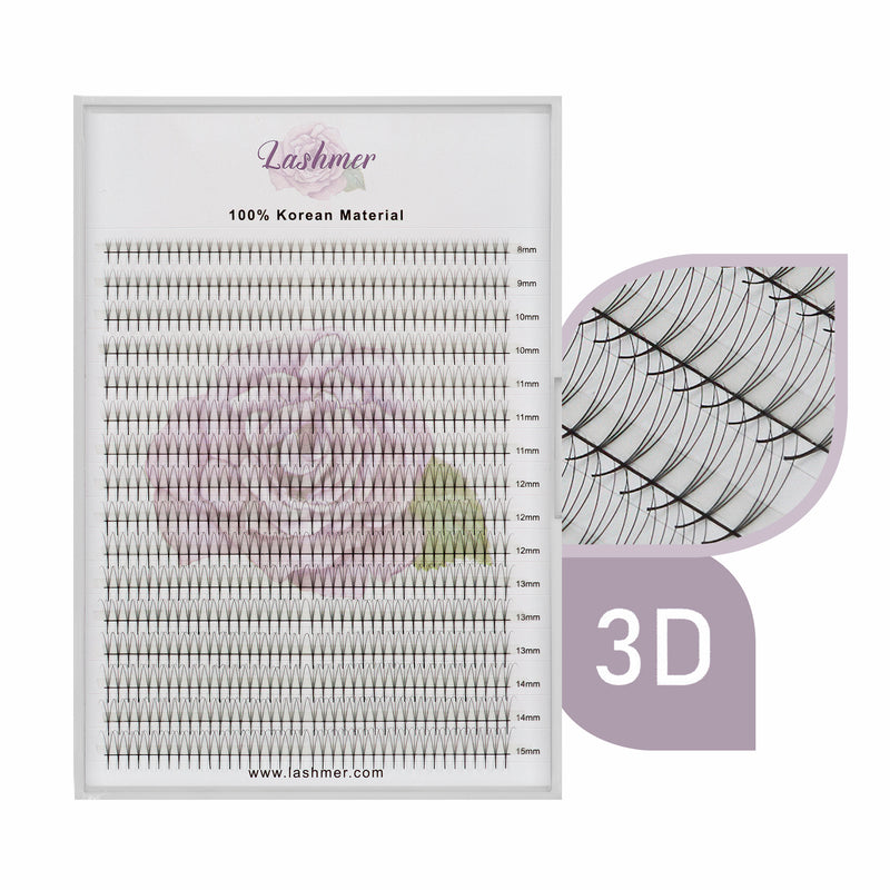 New  Promade Fans Pointy System Narrow Fans | Lashmer | C, D Curl--3D - 16 Lines - 640 Fans - Lashmer