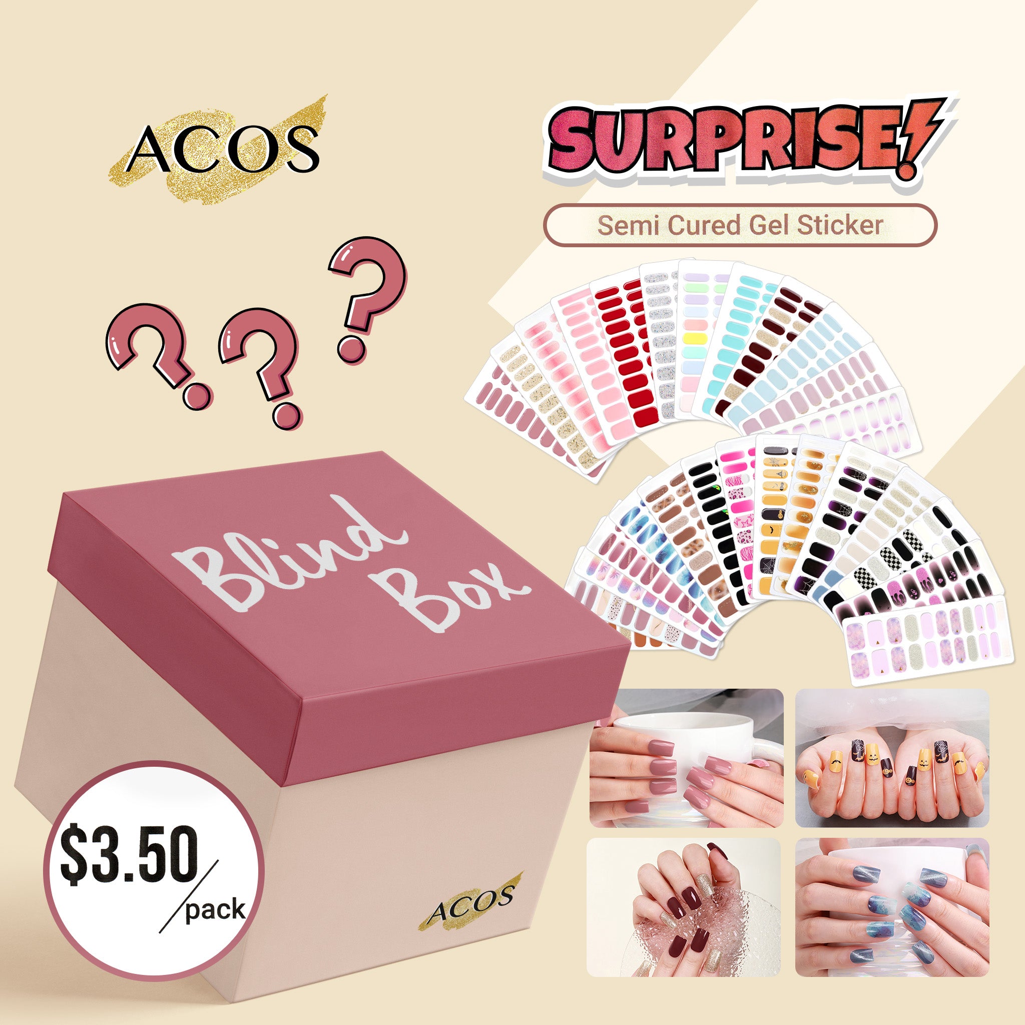 Blind Box (Semi Cured Gel Sticker)--10 packs - Lashmer