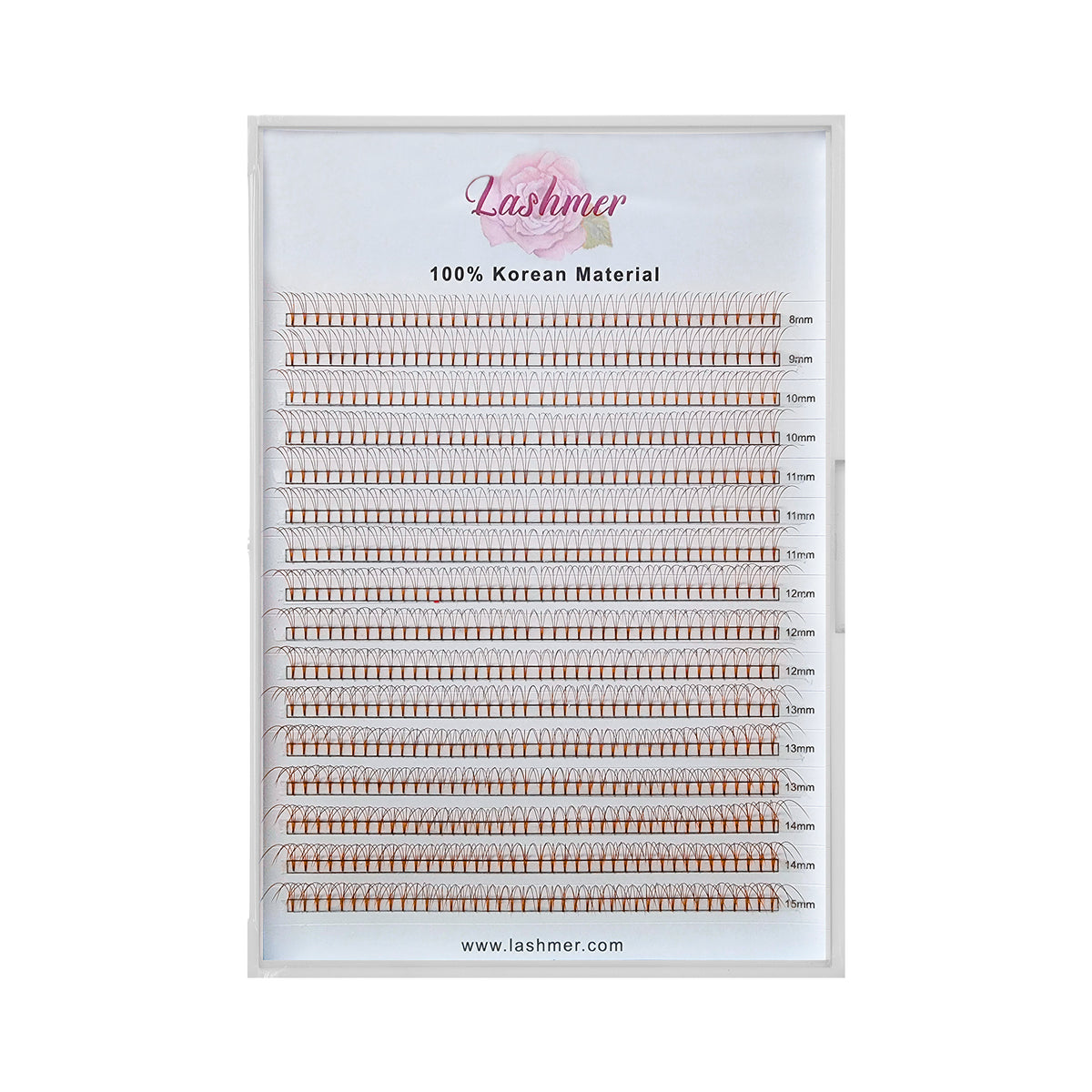 Lashmer 3D Brown Short Stem Promade Fans (640 Fans)