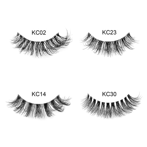 100% Premium Vegan Strip lashes--Clear Band (Mega ) - Lashmer