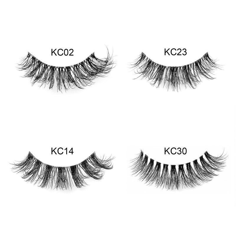 100% Premium Vegan Strip lashes--Clear Band (Mega ) - Lashmer