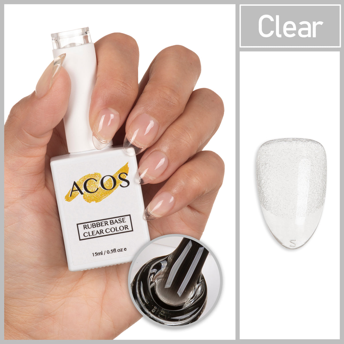 ACOS Rubber Base Soak Off Gel In A Bottle - Lashmer