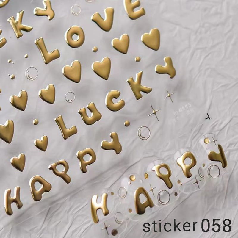 ACOS Nail Art Stickers -- Letter #002 - Lashmer