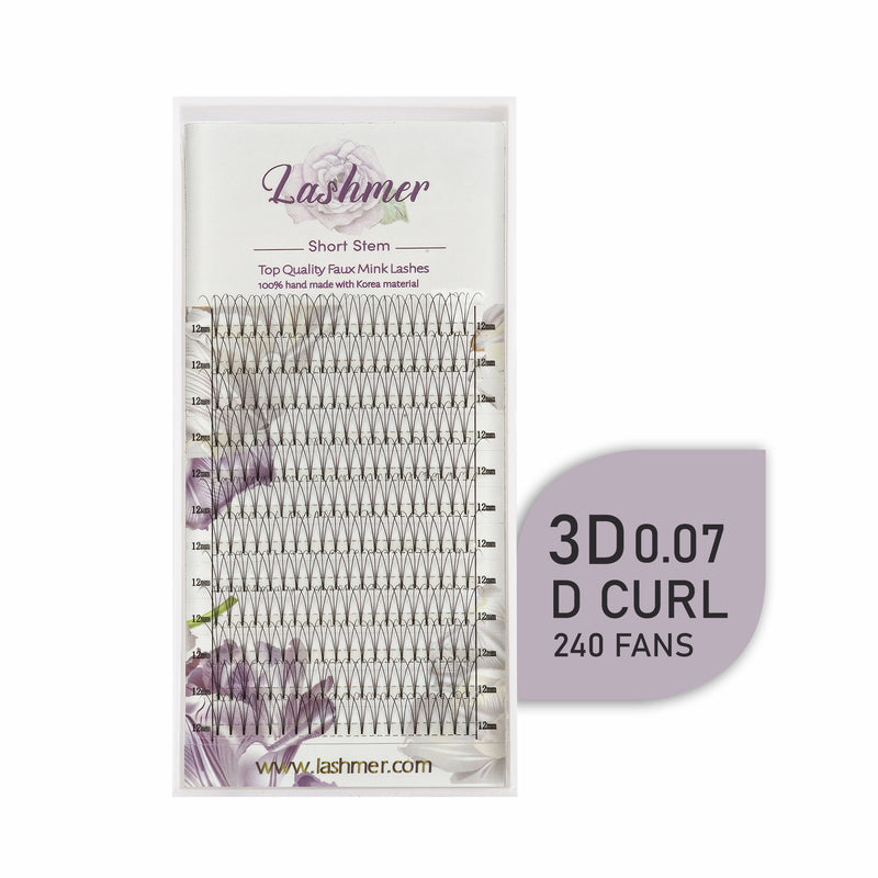 3D Short Stem premade Fans - Lashmer Nails&Eyelashes Supplier