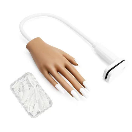 Silicone Practice Hand with replacing tips (Flexible Joints) - Lashmer Nails&Eyelashes Supplier