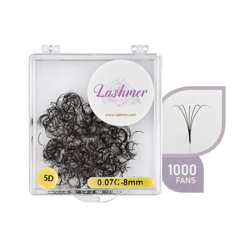 5D Loose Promade Fans | Lashmer | C, D Curl - 1000 Fans - Lashmer Nails&Eyelashes Supplier